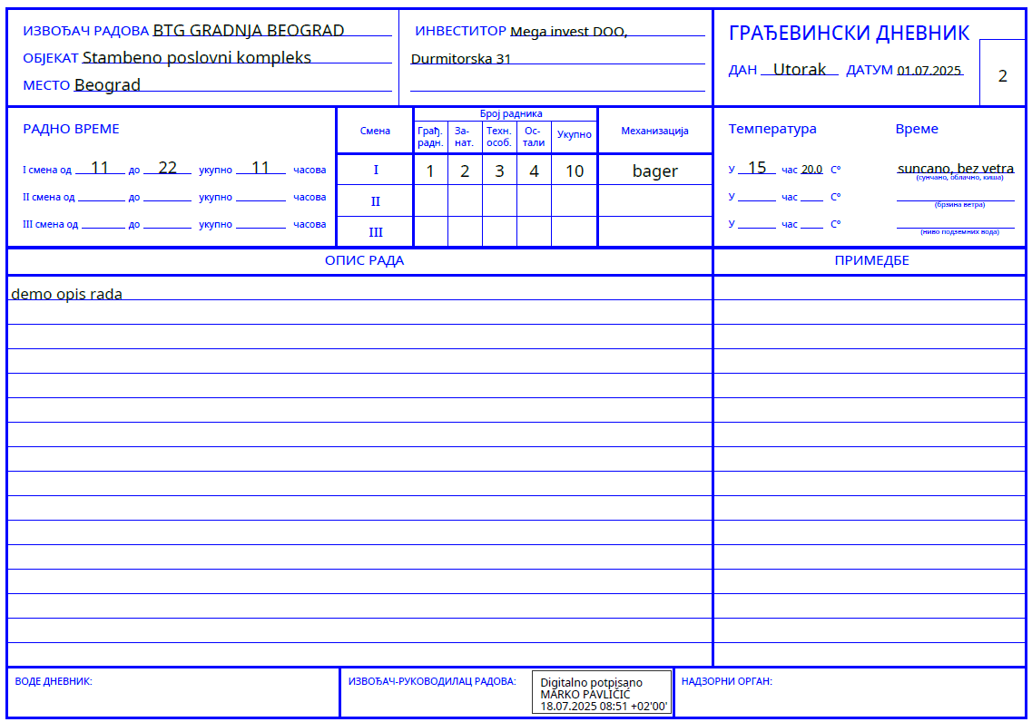 Strana poptisana digitalnim elektronskim sertifikatom